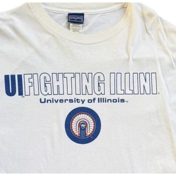 Vtg 1990s Chaps U of I Fighting Illini Tshirt Large - Picture 1 of 9